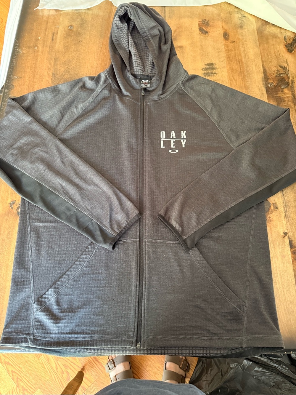 Oakley Men's Charcoal Full-Zip Performance Hoodie